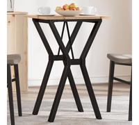 vidaXL Mesa de comedor marco Y madera maciza pino y acero 50x50x75 cm