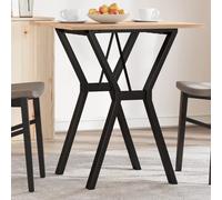 vidaXL Mesa de comedor marco Y madera maciza pino y acero 70x70x75 cm