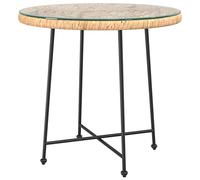 vidaXL Mesa de Comedor Mueble Patas Cocina Comedor Patio Jardín Terraza Balcón Exterior Aire Libre Hogar de Vidrio Templado y Acero Ø80 cm