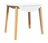 vidaXL Mesa de comedor natural madera maciza de roble y caucho 90 x 90/55 x 74 cm