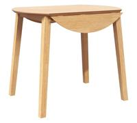 vidaXL Mesa de comedor Zedro abatible 74x90x90-55 cm madera maciza roble caucho Natural