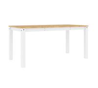 vidaXL Mesa de comedor Panamá madera maciza de pino 75x160x80 cm Blanco