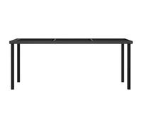 vidaXL Mesa de comedor para jardín ratán sintético 180x70x73 cm en color Negro/Gris | estructura resistente ideal para salón dormitorio o estudio