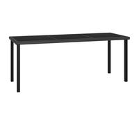 vidaXL Mesa de comedor para jardín ratán sintético 180x70x73 cm en color Negro/Gris | estructura resistente ideal para salón dormitorio o estudio