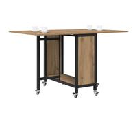 vidaXL Mesa de comedor plegable con ruedas 130 x 80 x 76,5 cm acero PB
