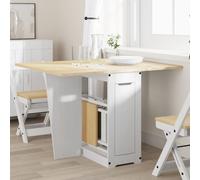 vidaXL Mesa de comedor plegable Mariposa Corona – madera de pino blanco