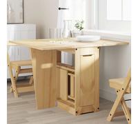 vidaXL Mesa de comedor plegable mariposa Corona madera pino marrón