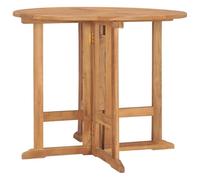 vidaXL Mesa de comedor plegable para jardín Ø90x75 cm madera de teca
