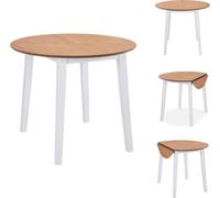 vidaXL Mesa de comedor plegable redonda de MDF, color blanco - Mesas de comedor