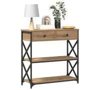 vidaXL Mesa de Consola Roble Artisan 75 x 28 x 75 cm | Mucho espacio para tus cosas, Un estilo industrial moderno que refleja vibras urbanas, Hecha de madera y metal resistentes