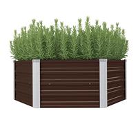 vidaXL Mesa de Cultivo de Acero Galvanizado Agricultura Doméstica Plantas Macetas Jardín Jardinería Invernadero Macetas 129x129x46 cm Marrón