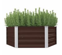 vidaXL Mesa de cultivo de acero galvanizado marrón 129x129x45 cm