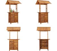 vidaXL Mesa de exterior con techo, 113x106x217 cm, madera maciza de acacia - Mesa alta - Mesas altas - Mesa alta con techo - Mesas altas con techo