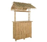 vidaXL Mesa de exterior de bambú, color natural, 115 x 95 x 215 cm