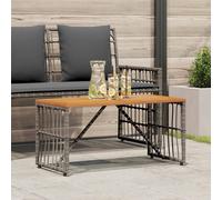 vidaXL Mesa de exterior Gris 80 x 40 x 40 cm Acero y Poliratán