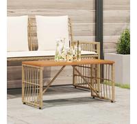 vidaXL Mesa de exterior Natural 80 x 40 x 40 cm Acero y Poliratán