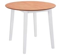 vidaXL Mesa de hojas abatibles redonda MDF blanca