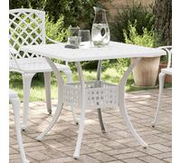 vidaXL Mesa de jardín aluminio fundido blanco 80x80x75 cm