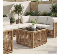vidaXL Mesa de Jardín Beige y Negro 55 x 55 x 37 cm