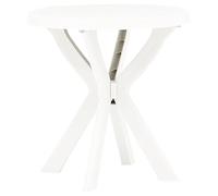 vidaXL Mesa de Jardín Bistró Terraza Patio Exterior Balcón Restaurantes Aire Libre Muebles Salón Comedor Tablero de Plástico Blanco
