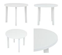 vidaXL Mesa de jardín blanca de 89 cm, de plástico - Mesa - Mesas - Mesa de bistró - Mesas de bistró