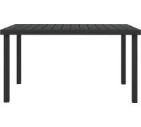 vidaXL: Mesa de jardín, color , 140x90x74 cm, fabricada en aluminio y WPC (compuesto de madera y plástico)