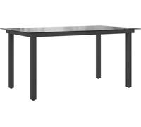 vidaXL: Mesa de jardín, color , 150x90x74 cm, aluminio y cristal