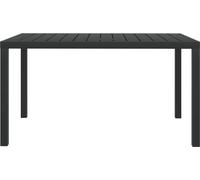 vidaXL: Mesa de jardín, color , 150x90x74 cm, fabricada en aluminio y WPC (compuesto de madera y plástico)