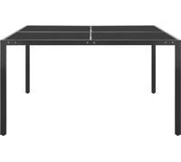 vidaXL Mesa de jardín, color antracita, 130x130x72 cm, acero y cristal