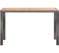 vidaXL Mesa de jardín, color antracita y marrón, 123x60x74 cm, madera maciza de acacia