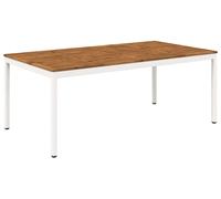 vidaXL: Mesa de jardín, color natural y blanco, 196 x 100,5 x 75 cm