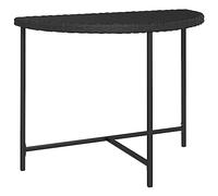 vidaXL Mesa de Jardín Comedor Cocina Patio Terraza Balcón Camping Mobiliario Muebles Soporte Exterior de Ratán Sintético Negra 100x50x75 cm