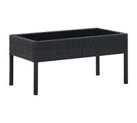 vidaXL Mesa de Jardín Comedor Cocina Patio Terraza Balcón Muebles Mobiliario Soporte Exterior Duradera Ratán Sintético Negro 75x40x37 cm