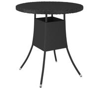 vidaXL Mesa de Jardín Comedor Cocina Patio Terraza Balcón Muebles Mobiliario Soporte Exterior Duradera Ratán Sintético Negro 70x70x73 cm
