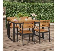 vidaXL Mesa de jardín con patas en U Madera maciza acacia 148x80x75 cm