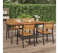 vidaXL Mesa de jardín con patas en U – Madera maciza de acacia 180x90x75 cm