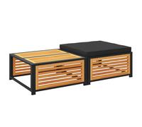 vidaXL Mesa de jardín con taburete madera maciza de acacia