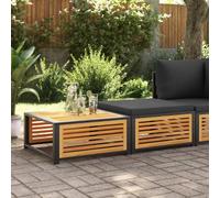 vidaXL Mesa de jardín con taburete madera maciza de acacia
