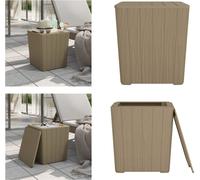 vidaXL: Mesa de jardín con tapa extraíble, color marrón claro, de polipropileno. Mesa de jardín con tapa extraíble. Mesa de jardín con tapas extraíbles. Mesa de jardín con tapa removible. Mesa de jard