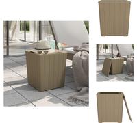 vidaXL: Mesa de jardín con tapa extraíble, color marrón claro, fabricada en polipropileno. - Mesas de jardín