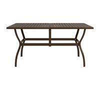 vidaXL Mesa de jardín de acero 140x80x72 cm en color Marrón/Antracita | estructura resistente ideal para salón dormitorio o estudio