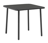 vidaXL Mesa de jardín, gris oscuro, 80x80x72 cm, acero