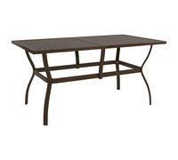 Mesa De Jardín De Acero Marrón 140x80x72 Cm Vidaxl
