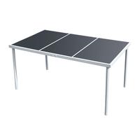 vidaXL Mesa de jardín de acero negra 150x90x74 cm