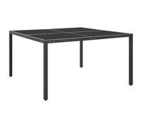 vidaXL Mesa de jardín de acero y vidrio antracita 130x130x72 cm