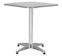 vidaXL Mesa de jardín de aluminio plateado 60x60x70 cm