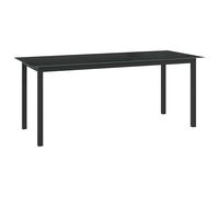 vidaXL Mesa de jardín de aluminio y vidrio 190x90x74cm en color Negro/Gris claro | estructura resistente ideal para salón dormitorio o estudio