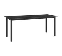 vidaXL Mesa de jardín de aluminio y vidrio 190x90x74cm en color Negro/Gris claro | estructura resistente ideal para salón dormitorio o estudio