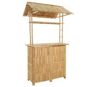 vidaXL Mesa de jardín de bambú, color natural, 115 x 95 x 214 cm