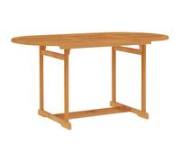 vidaXL Mesa de jardín de madera maciza de teca 150x90x75 cm en forma Ovalado/Rectangular | estructura resistente ideal para salón dormitorio o estudio